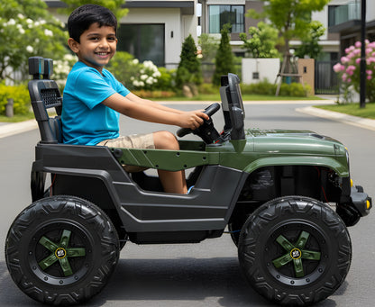 Kids 4x4 Thar Jeep| Kids Driving Electric Car| Remote + Steering + Mobile App Control| [1-6 Year]