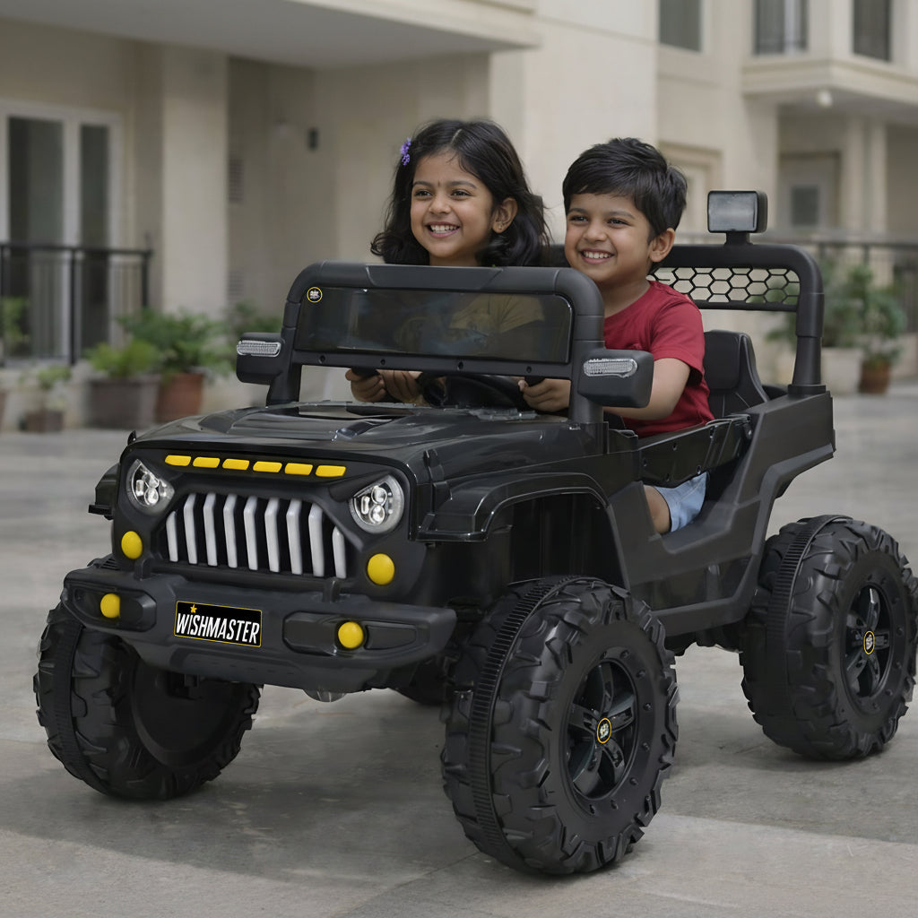 Kids 4x4 Thar Jeep| Kids Driving Electric Car| Remote + Steering + Mobile App Control| [1-6 Year]