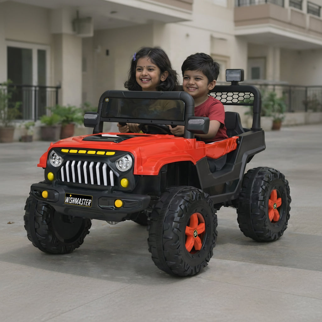 Kids 4x4 Thar Jeep| Kids Driving Electric Car| Remote + Steering + Mobile App Control| [1-6 Year]