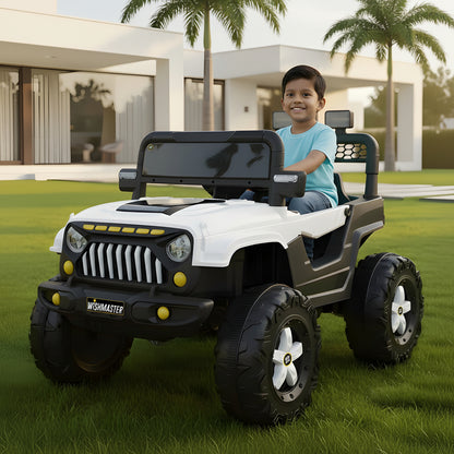 Kids 4x4 Thar Jeep| Kids Driving Electric Car| Remote + Steering + Mobile App Control| [1-6 Year]