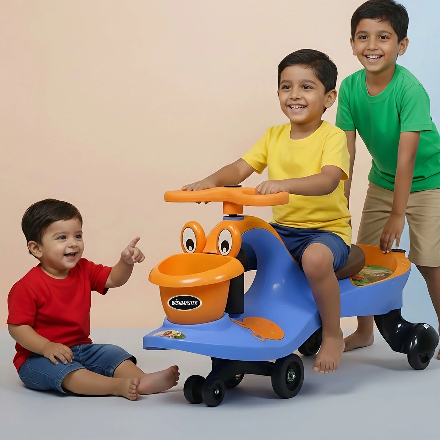 Kids Magic Duck Twister Ride On| Swing Car| Non-Battery Operated | [1-6 year]| Blue-Orange Color