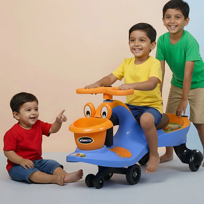 Kids Magic Duck Twister Ride On| Swing Car| Non-Battery Operated | [1-6 year]| Blue-Orange Color