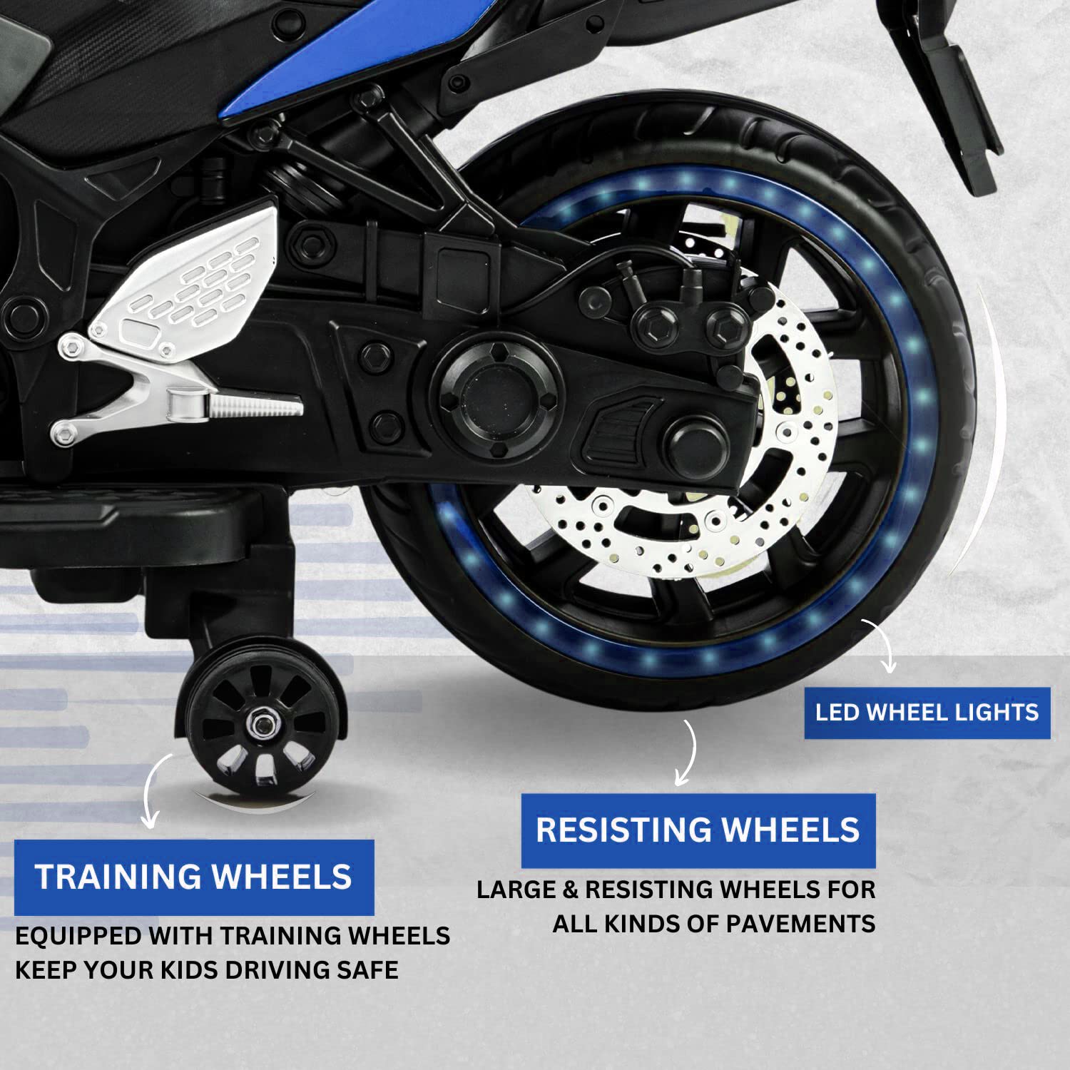 Kids R3 Electric Ride On Bike For 1 - 8 Year Children With Hand Accelerator & Foot Brake + Music Player + 1 Year Warranty