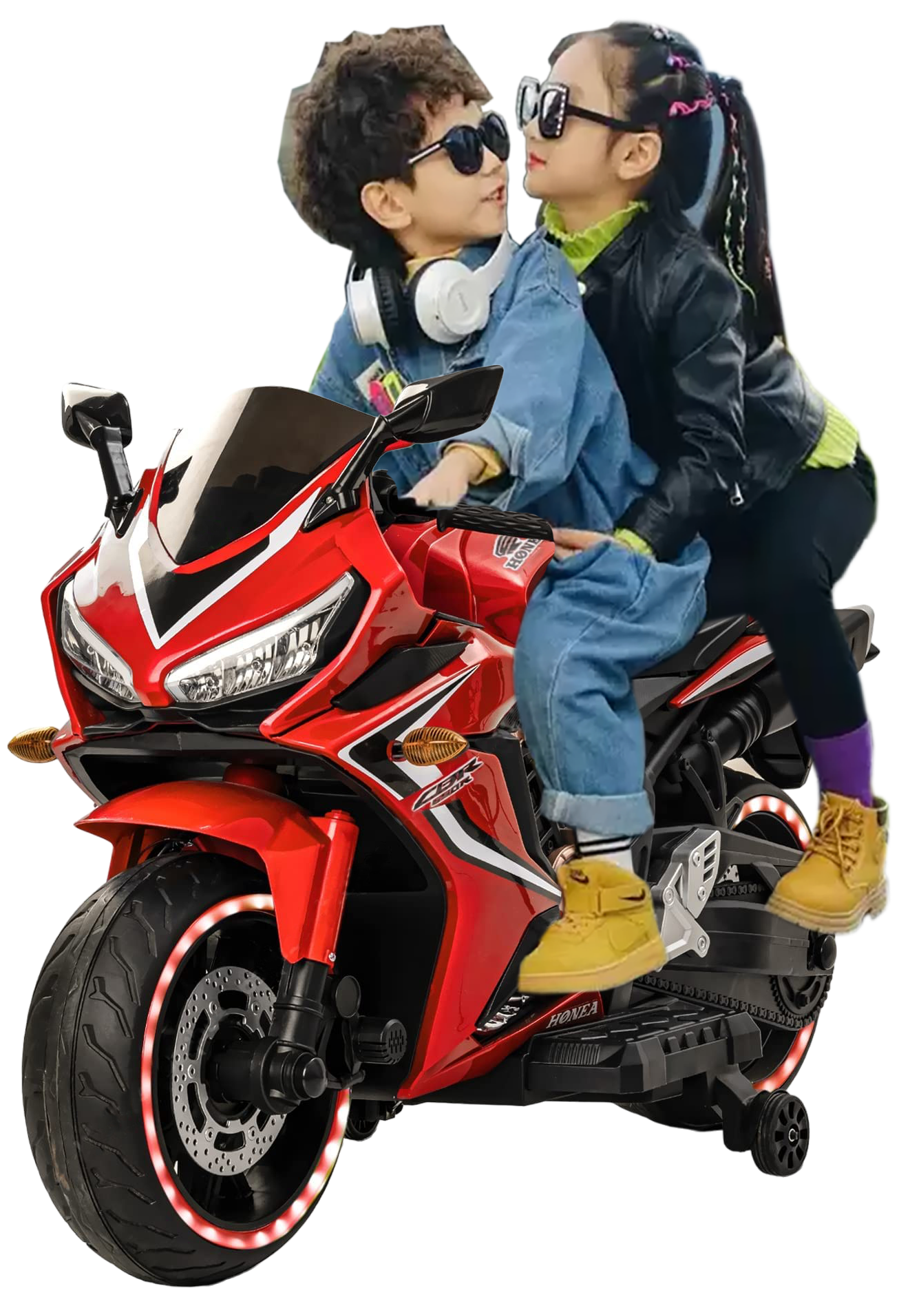Kids Big Size Jumbo Battery Operated Rechargeable Electric Bike for Boys & Girls | 2 Seater Motorbike 3, 4, 5, 6, 7, 8, 9, 10, 11, 12, 13 Years Children | Big Ride On Motorcycle
