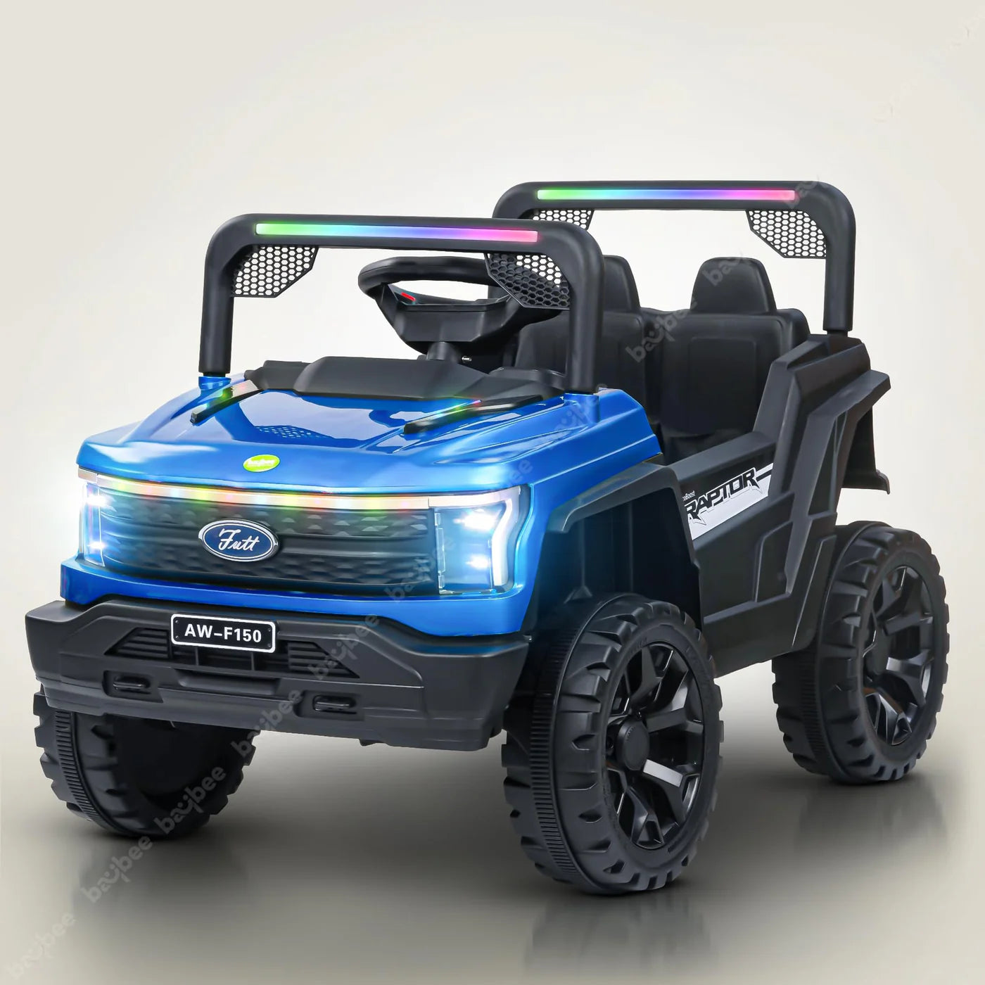 Kids Driving EV Cars for 1, 2, 3, 4, 5, 6 Years | Remote + Steering + Mobile App Control | Kids Jeeps (Entery Level Jeeps [2-6 Years] F-Raptor