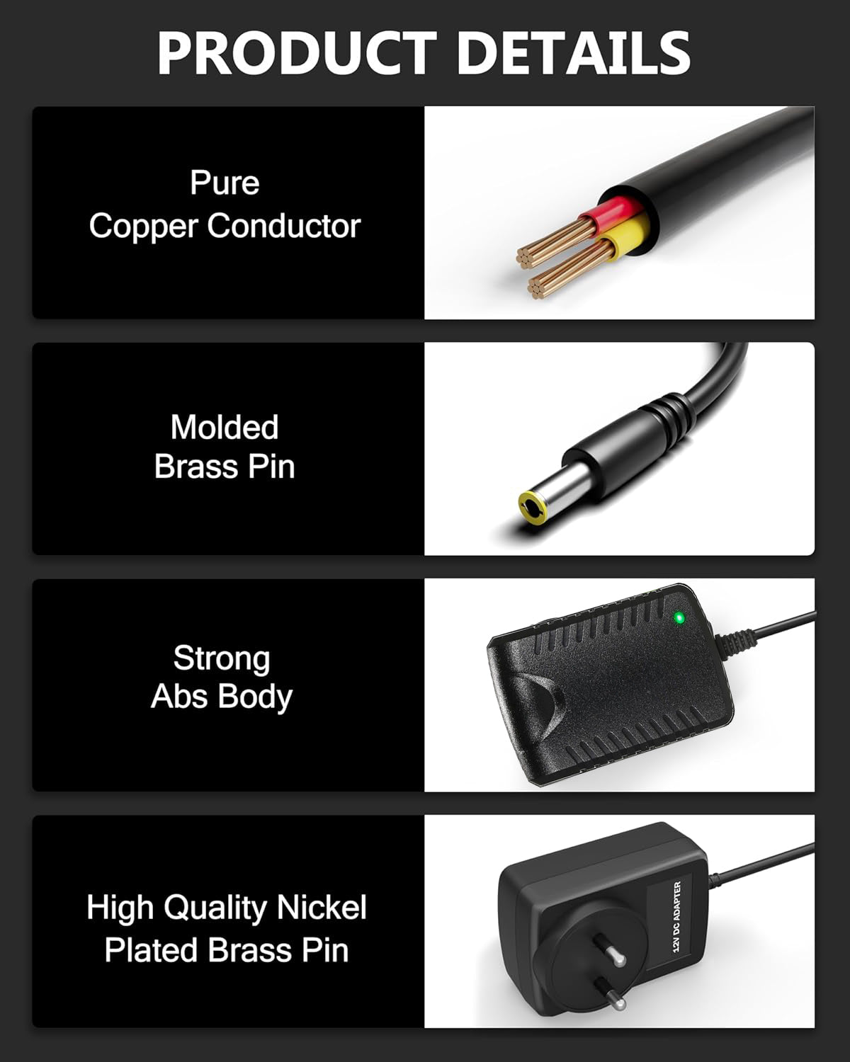 12V/1A Auto-Cut Off Charger for Kids Ride On Car Battery Charger for SUV Car A Variety of Electric Baby Carriage Ride Toy Battery Power Adapter (Accessories & Parts, Charger)