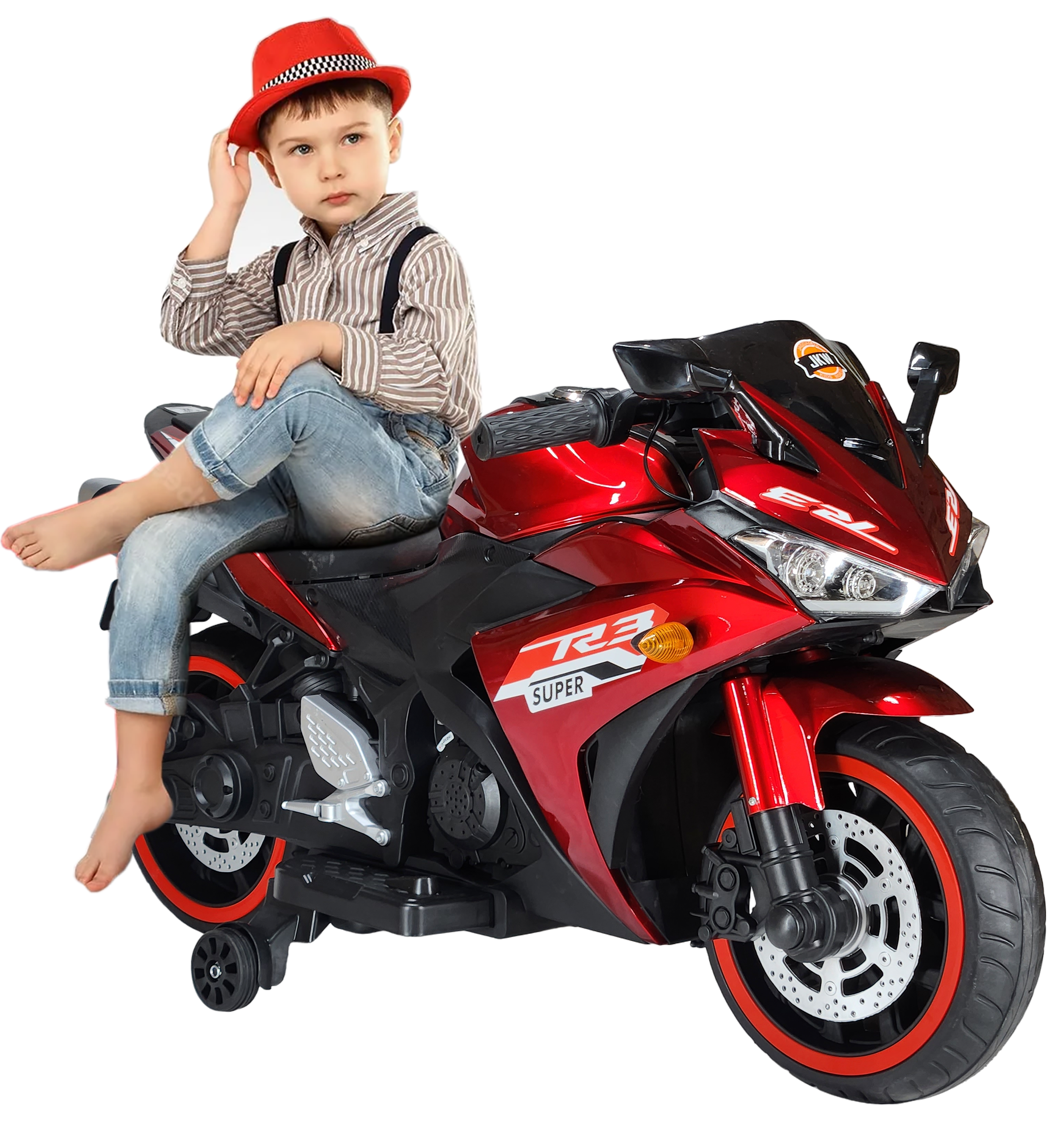 Kids R3 Electric Ride On Bike For 1 - 8 Year Children With Hand Accelerator & Foot Brake + Music Player + 1 Year Warranty