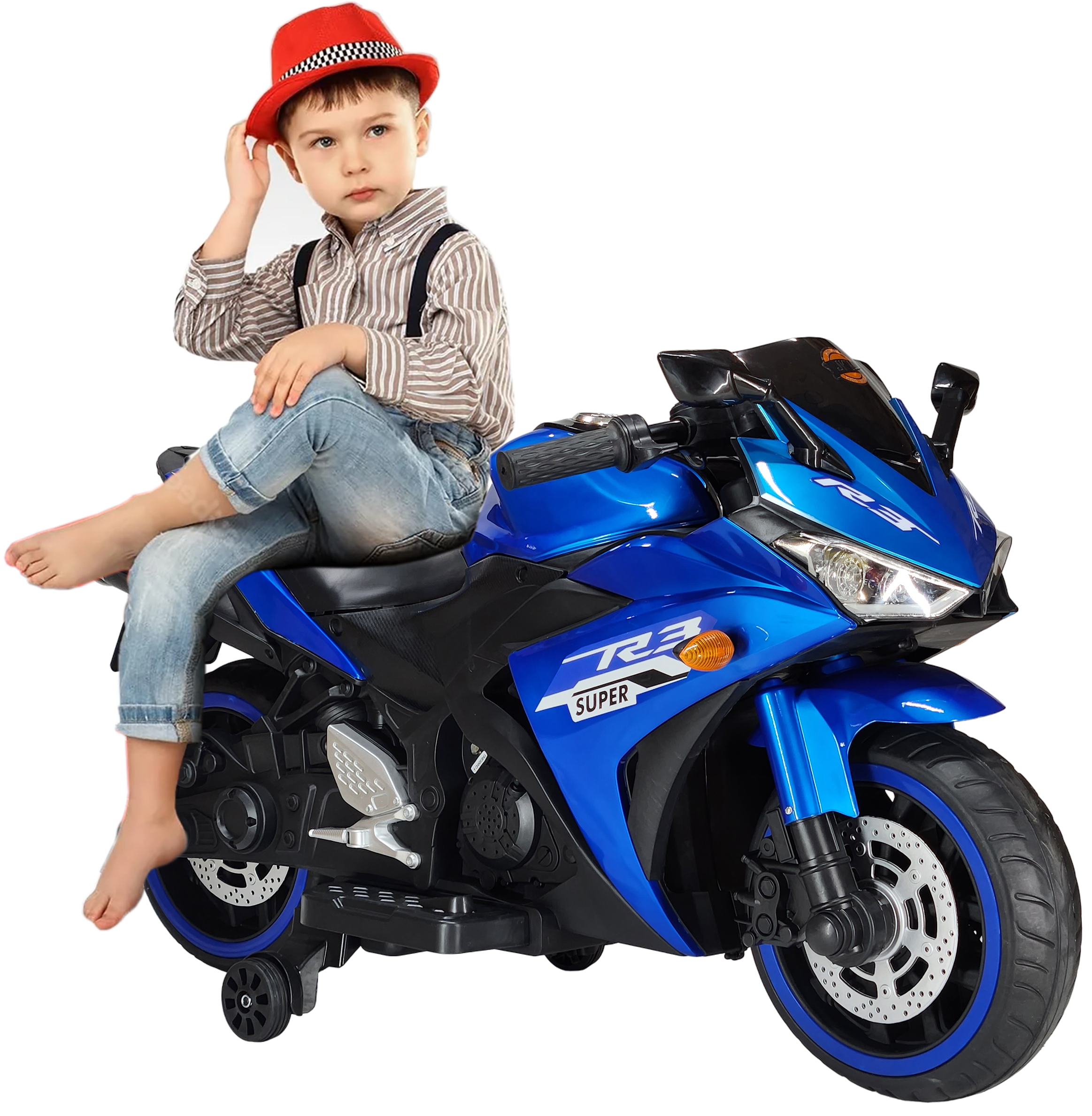 Kids R3 Electric Ride On Bike For 1 - 8 Year Children With Hand Accelerator & Foot Brake + Music Player + 1 Year Warranty