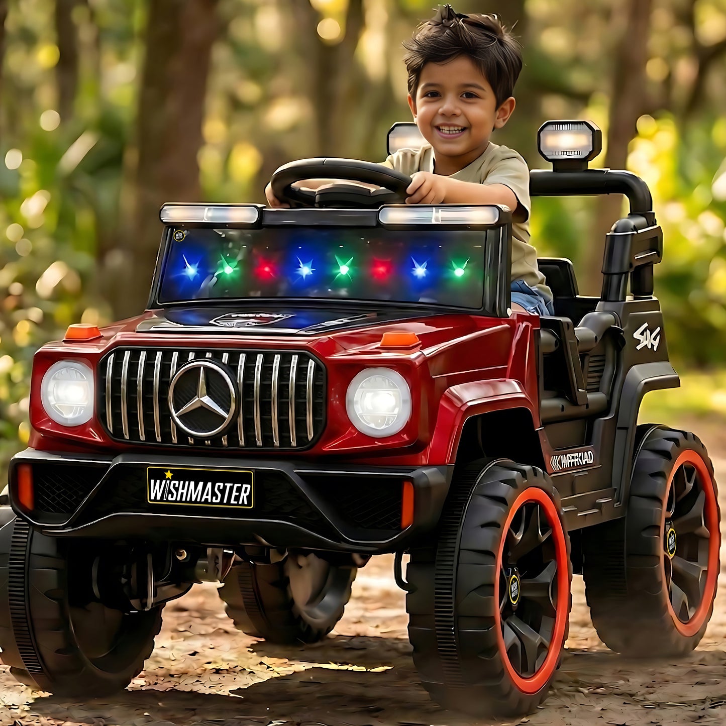 Kids 4x2 Thunder Jeep| Electric Driving Car| Remote + Steering + Mobile App| [1-6 year]