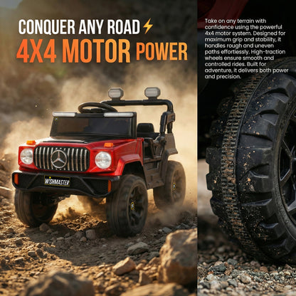 Kids 4x2 Thunder Jeep| Electric Driving Car| Remote + Steering + Mobile App| [1-6 year]