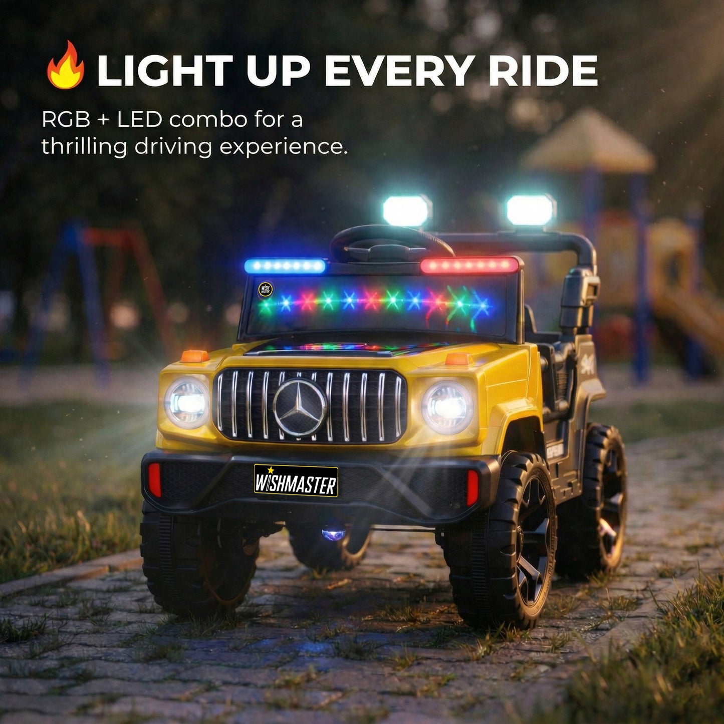 Kids 4x2 Thunder Jeep| Electric Driving Car| Remote + Steering + Mobile App| [1-6 year]