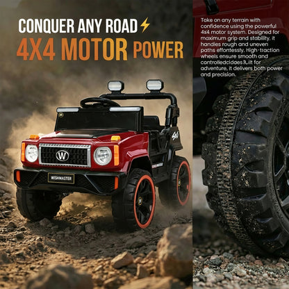 Kids 4x4 GX Elite Jeep| Electric Driving Car| Remote + Steering + Mobile App Control| [1-6 year]