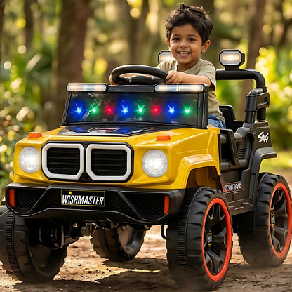 Kids 4x2 Defender Jeep| Electric Driving Car| Remote + Steering + Mobile App Control| [1-6 year]