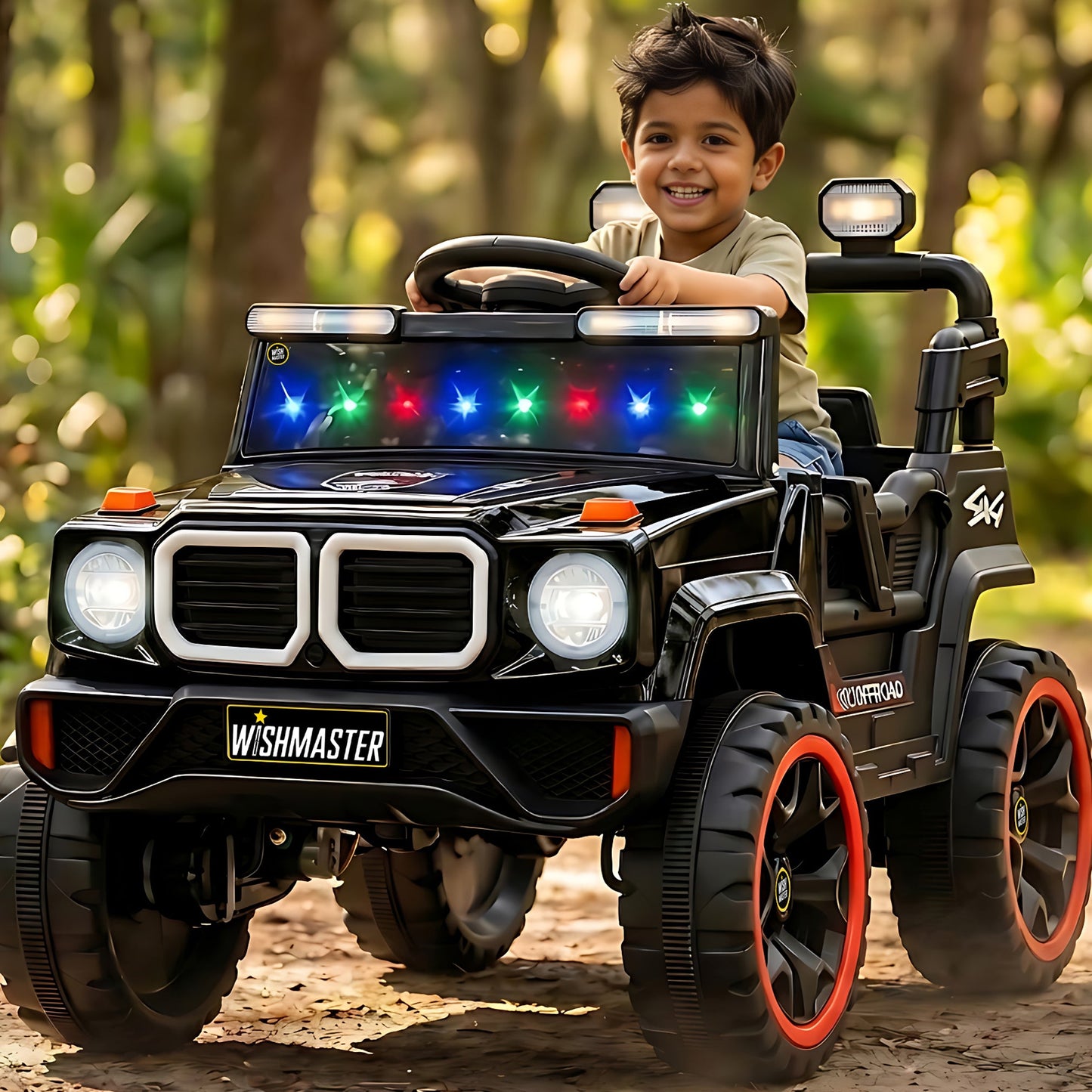 Kids 4x2 Defender Jeep| Electric Driving Car| Remote + Steering + Mobile App Control| [1-6 year]