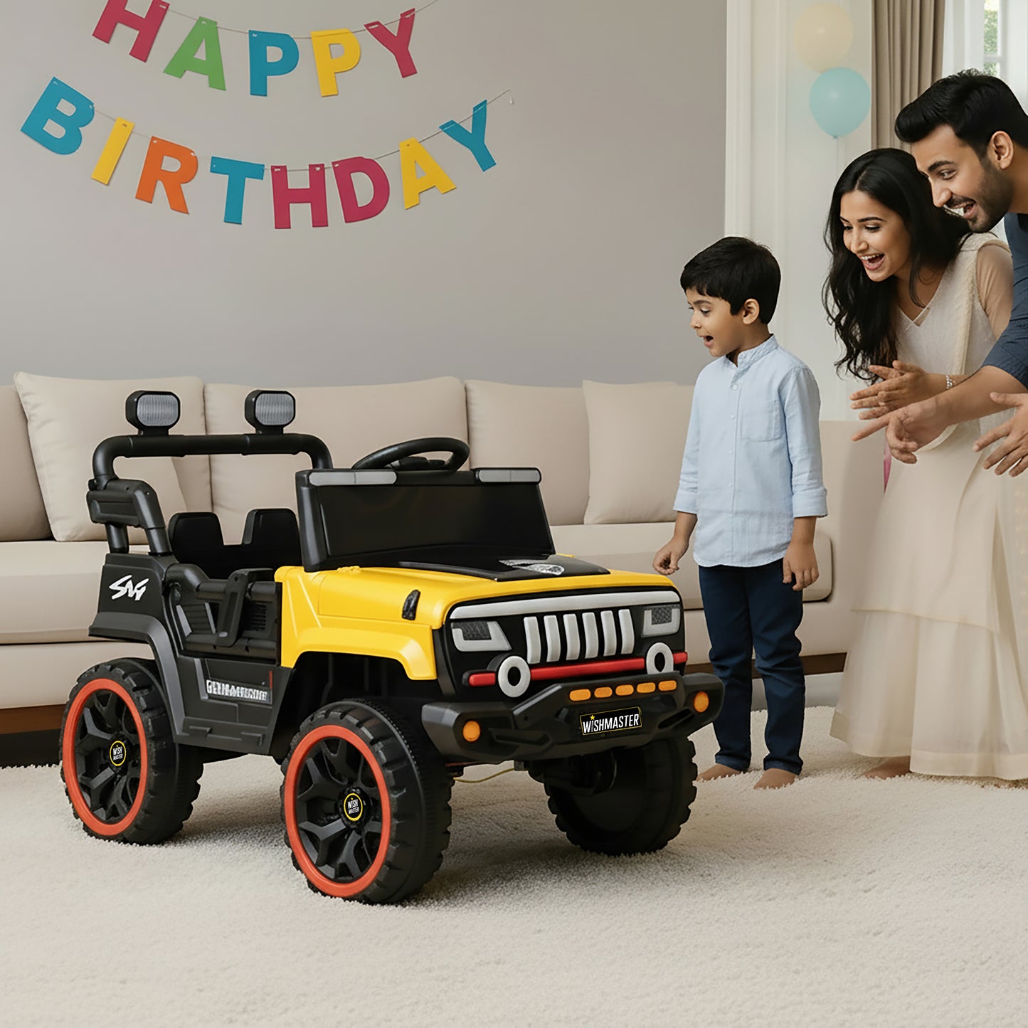 Kids 4x2 Ranger Jeep| Electric Driving Car| Remote + Steering + Mobile App Control| [1-6 year]
