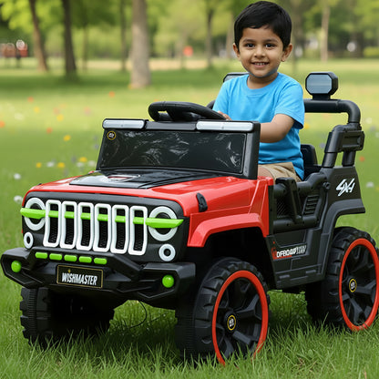 Kids 4x2 Jeep Wrangler| Electric Driving Car| Remote + Steering + Mobile App Control| [1-6 year]