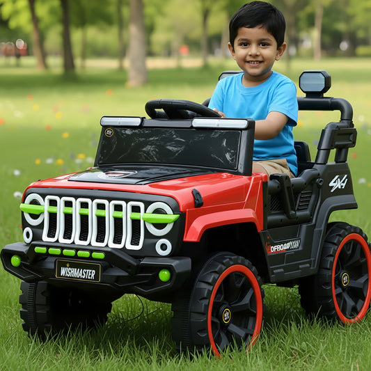 Kids 4x2 Jeep Wrangler| Electric Driving Car| Remote + Steering + Mobile App Control| [1-6 year]