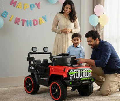 Kids 4x2 Jeep Wrangler| Electric Driving Car| Remote + Steering + Mobile App Control| [1-6 year]