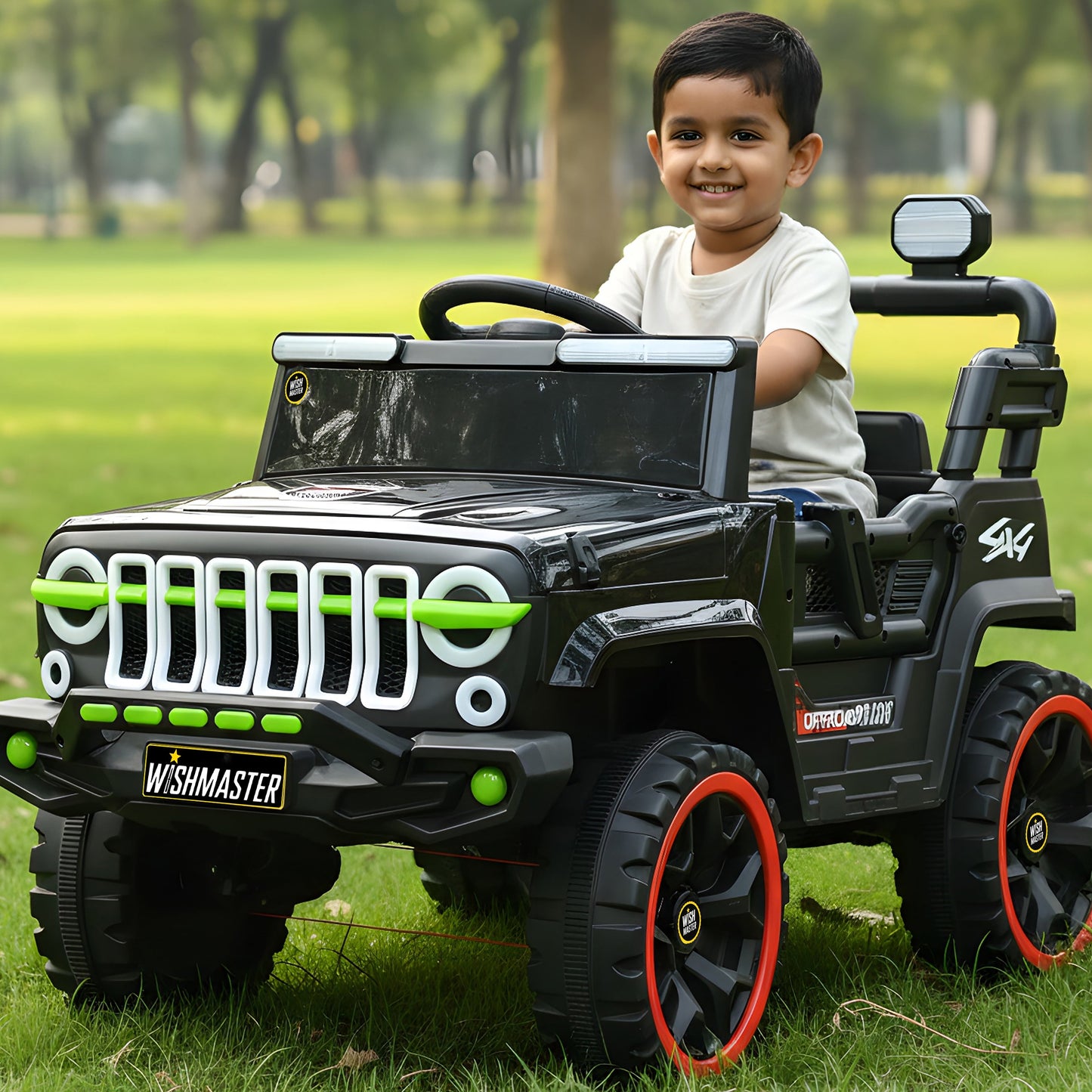 Kids 4x2 Jeep Wrangler| Electric Driving Car| Remote + Steering + Mobile App Control| [1-6 year]