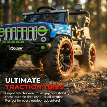 Kids 4x2 Jeep Wrangler| Electric Driving Car| Remote + Steering + Mobile App Control| [1-6 year]