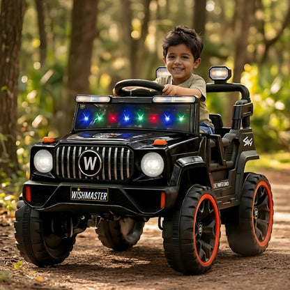 Kids 4x2 Thunder Jeep| Electric Driving Car| Remote + Steering + Mobile App| [1-6 year]