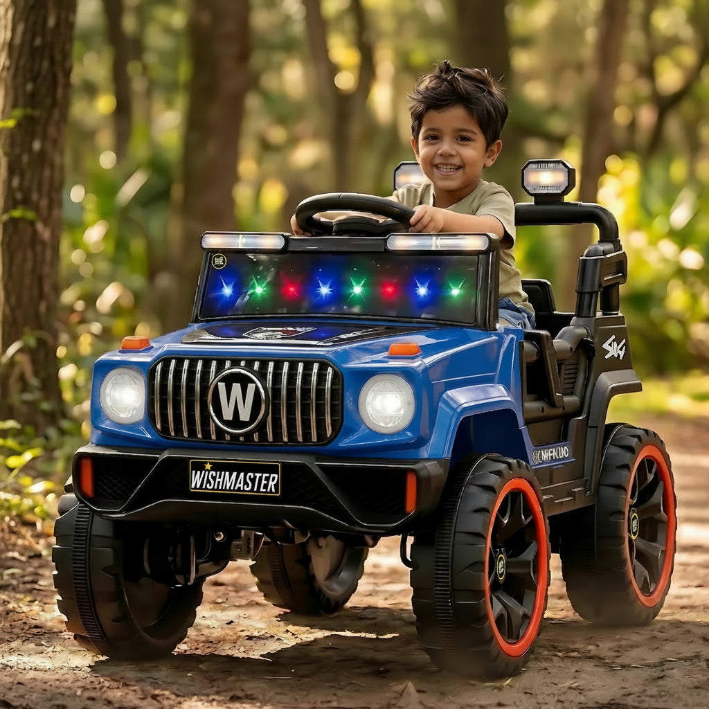 Kids 4x2 Thunder Jeep| Electric Driving Car| Remote + Steering + Mobile App| [1-6 year]