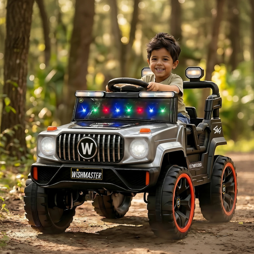 Kids 4x2 Thunder Jeep| Electric Driving Car| Remote + Steering + Mobile App| [1-6 year]