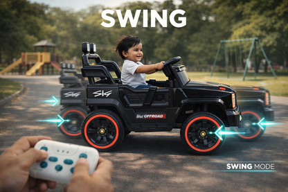 Kids 4x4 GX Elite Jeep| Electric Driving Car| Remote + Steering + Mobile App Control| [1-6 year]