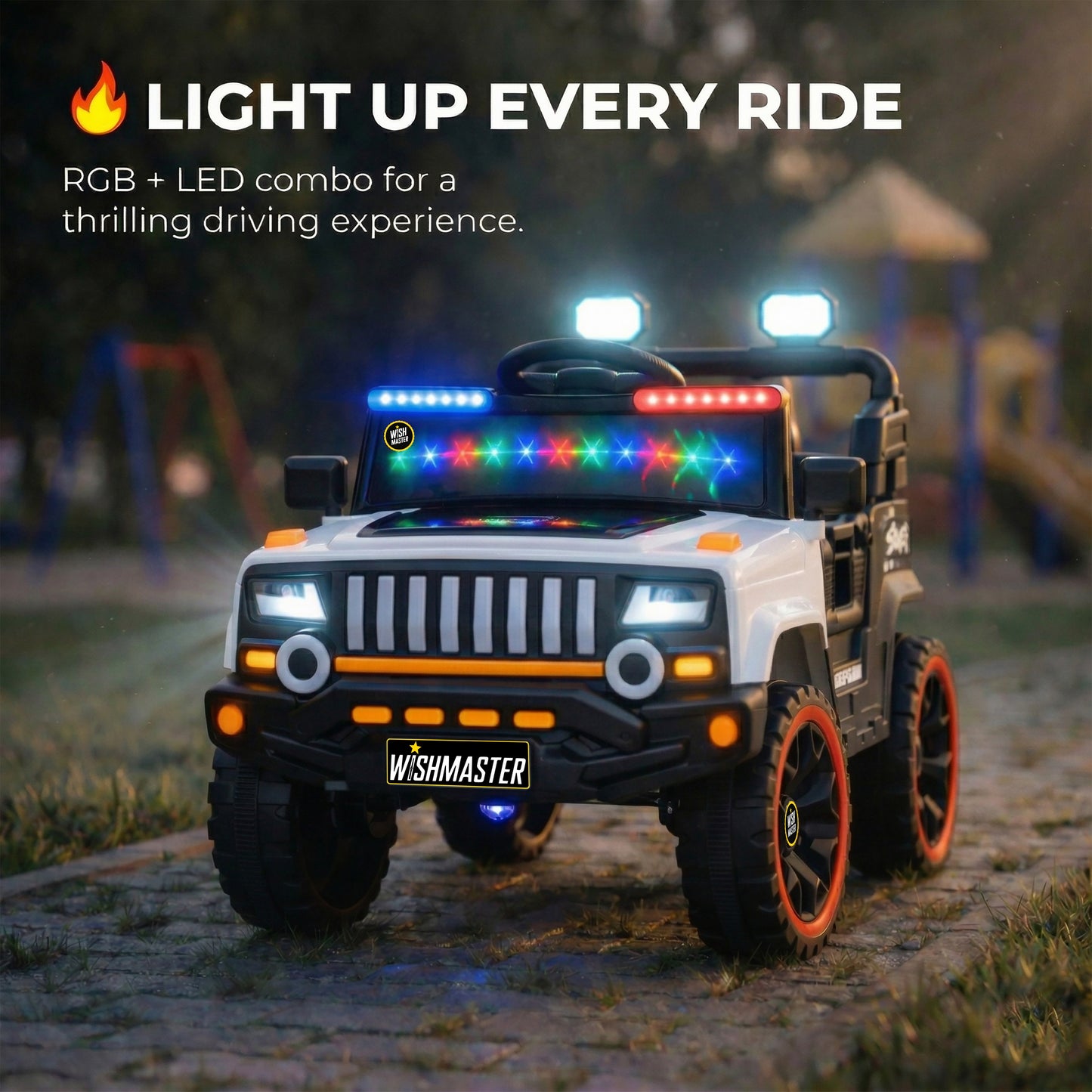 Kids 4x2 Ranger Jeep| Electric Driving Car| Remote + Steering + Mobile App Control| [1-6 year]