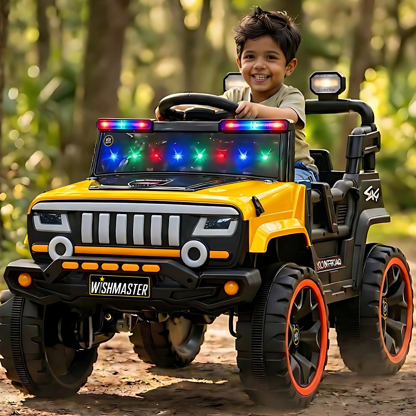 Kids 4x2 Ranger Jeep| Electric Driving Car| Remote + Steering + Mobile App Control| [1-6 year]