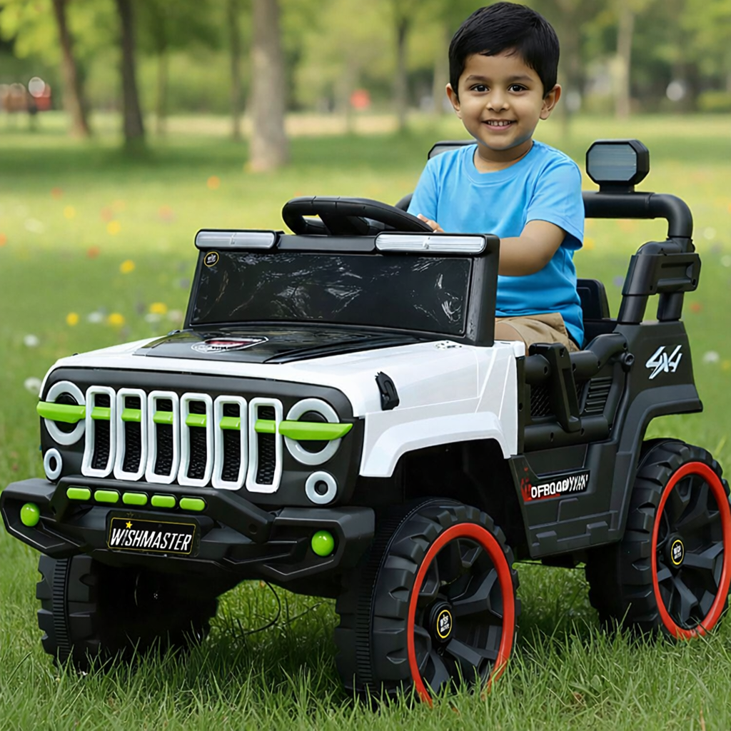 Kids 4x2 Jeep Wrangler| Electric Driving Car| Remote + Steering + Mobile App Control| [1-6 year]