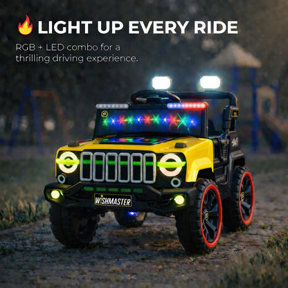 Kids 4x2 Jeep Wrangler| Electric Driving Car| Remote + Steering + Mobile App Control| [1-6 year]
