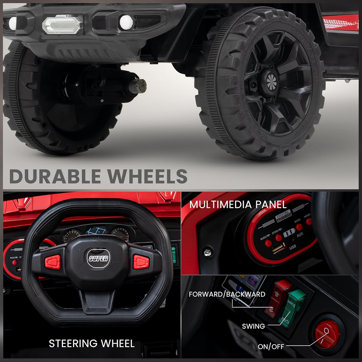 Kids Driving EV Cars for 1, 2, 3, 4, 5, 6 Years | Remote + Steering + Mobile App Control | Kids Jeeps (Entry Level Jeeps [2-6 Years]- Thar