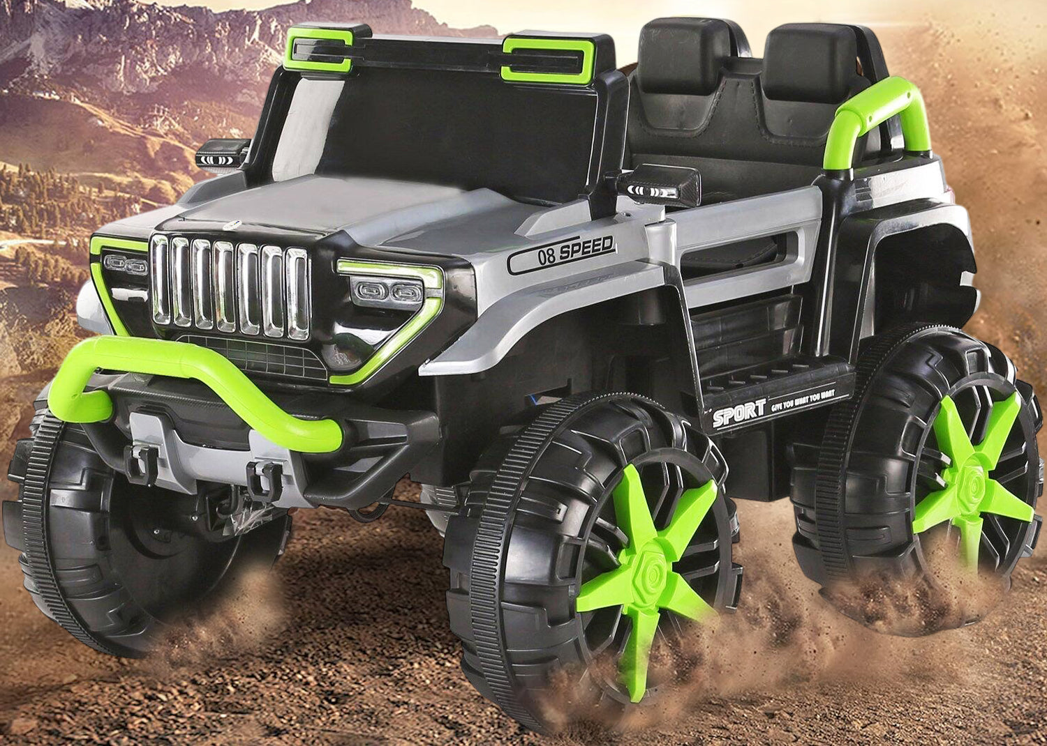 Big Size 4x4 Baby Rechargeable Battery Operated Electric Ride-On Jeep car for Kids Riding Toy Car with R/C for Boys & Girls Babies Toddlers Age 1 to 8 Years