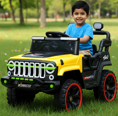 Kids 4x2 Jeep Wrangler| Electric Driving Car| Remote + Steering + Mobile App Control| [1-6 year]