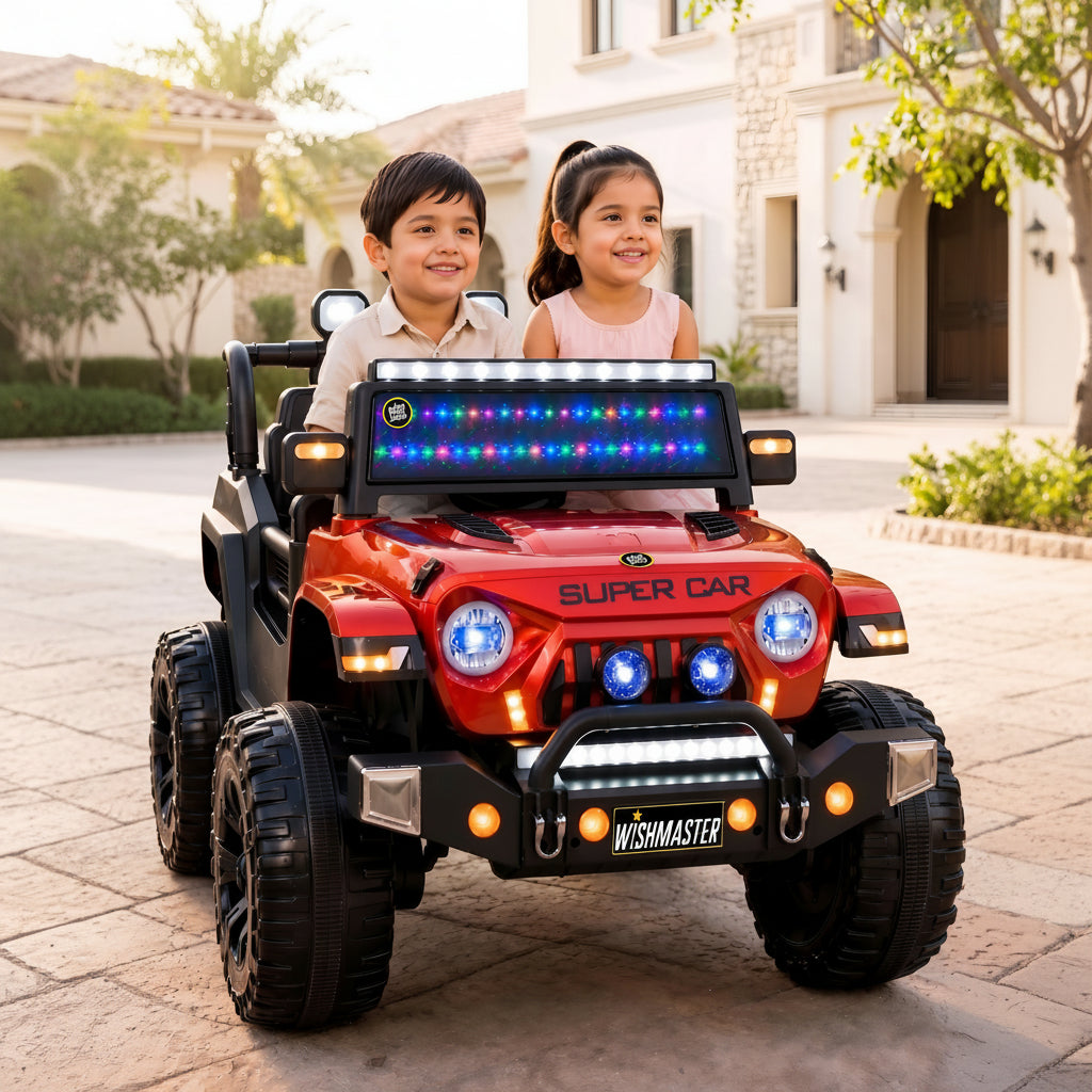 Kids 4x4 Thar Roxx Electric Drving Car| Remote + Steering + Mobile App Control| Kids Jeep [1-8 Year]
