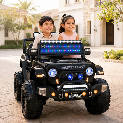 Kids 4x4 Thar Roxx Electric Drving Car| Remote + Steering + Mobile App Control| Kids Jeep [1-8 Year]