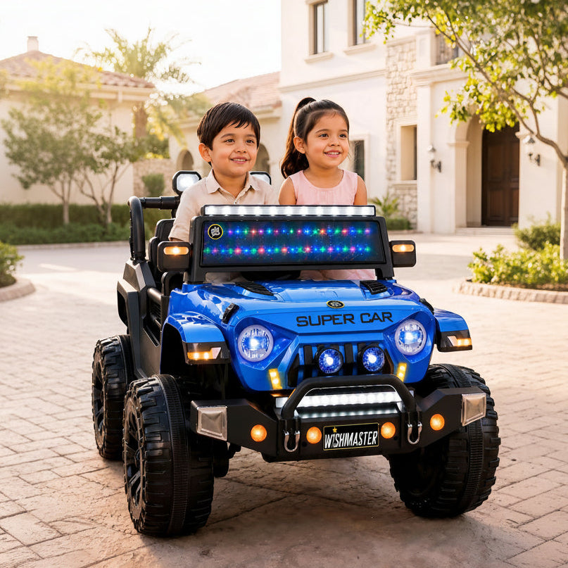 Kids 4x4 Thar Roxx Electric Drving Car| Remote + Steering + Mobile App Control| Kids Jeep [1-8 Year]