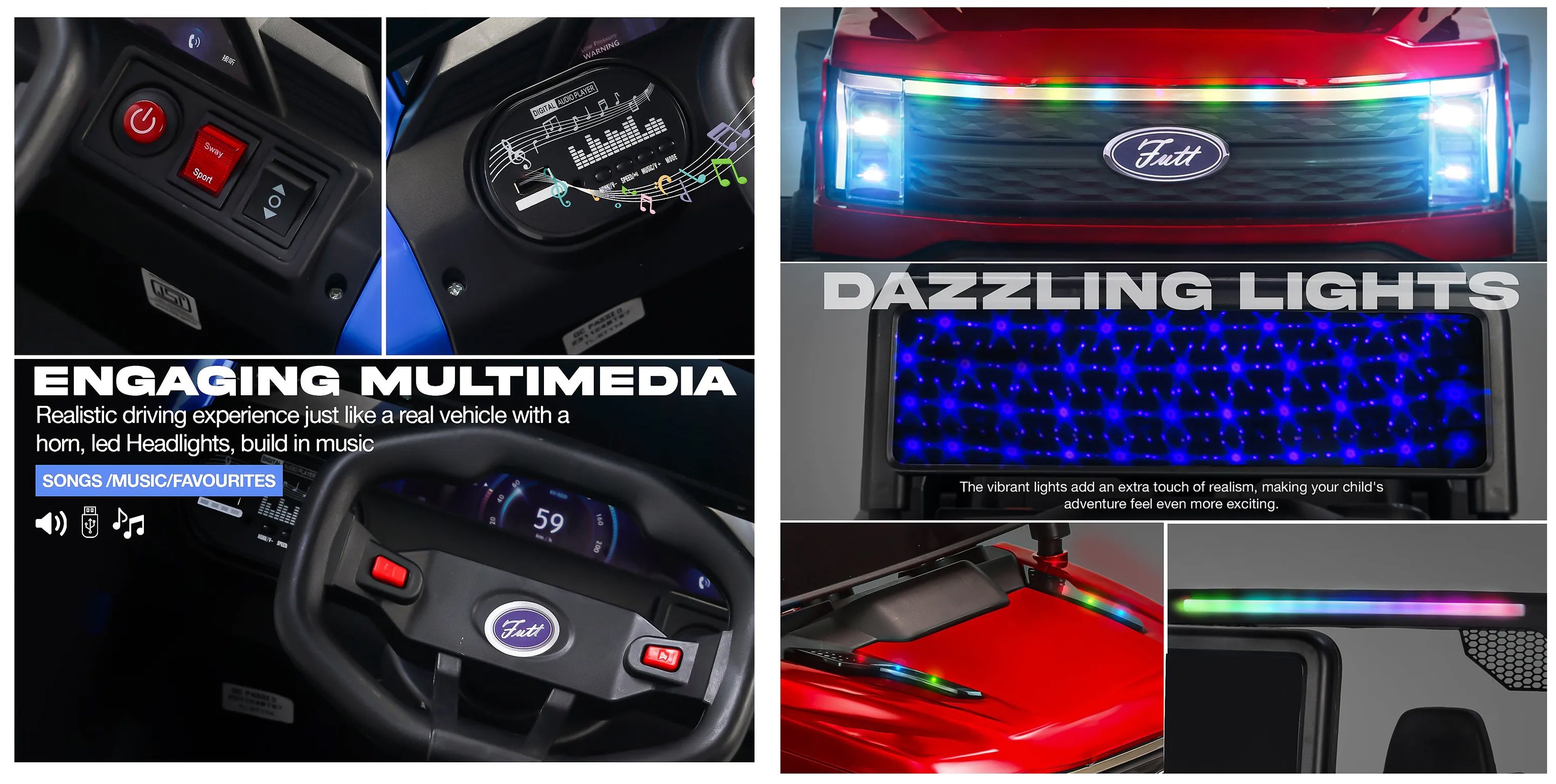 Kids Driving EV Cars for 1, 2, 3, 4, 5, 6 Years | Remote + Steering + Mobile App Control | Kids Jeeps (Entery Level Jeeps [2-6 Years] F-Raptor