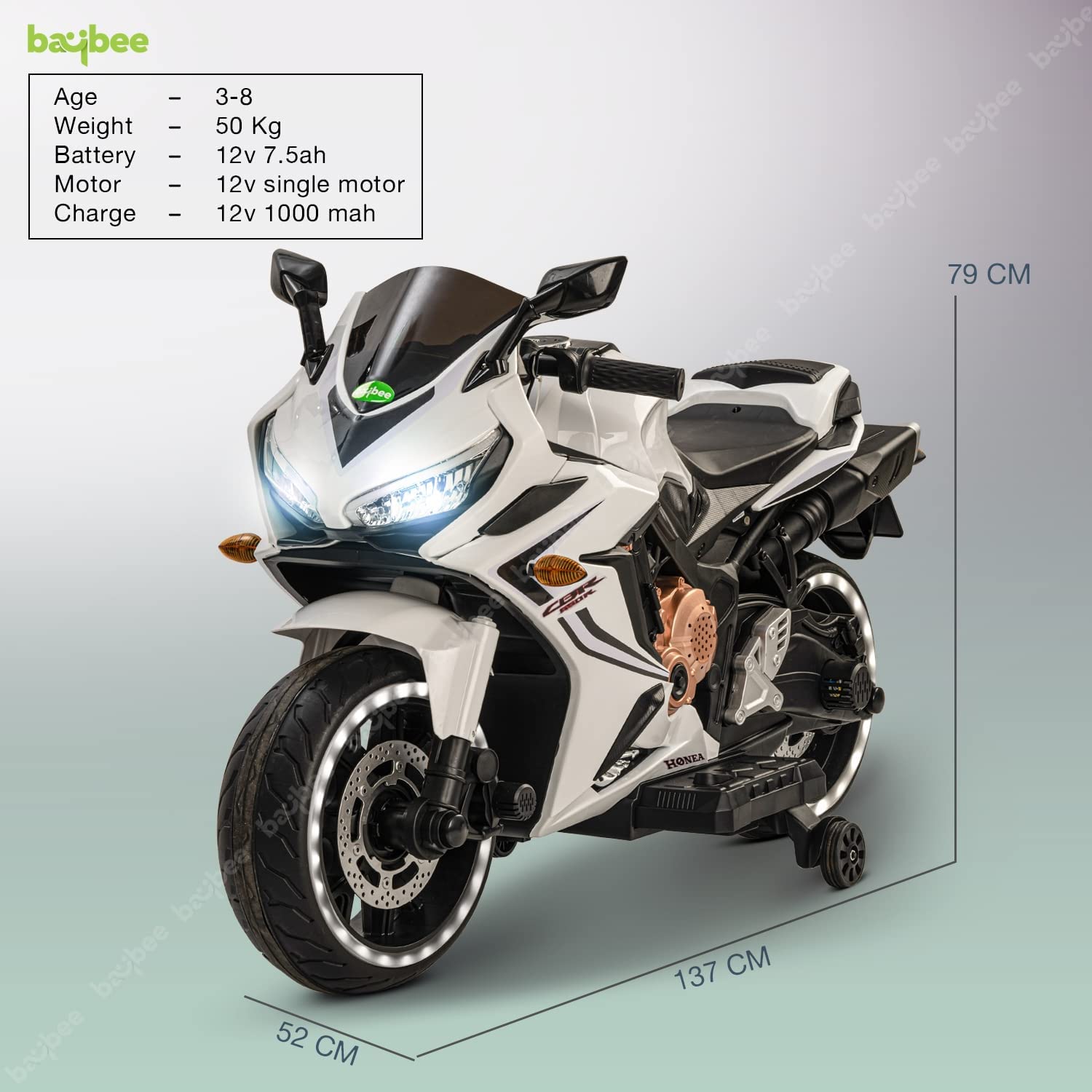 Kids Big Size Jumbo Battery Operated Rechargeable Electric Bike for Boys & Girls | 2 Seater Motorbike 3, 4, 5, 6, 7, 8, 9, 10, 11, 12, 13 Years Children | Big Ride On Motorcycle