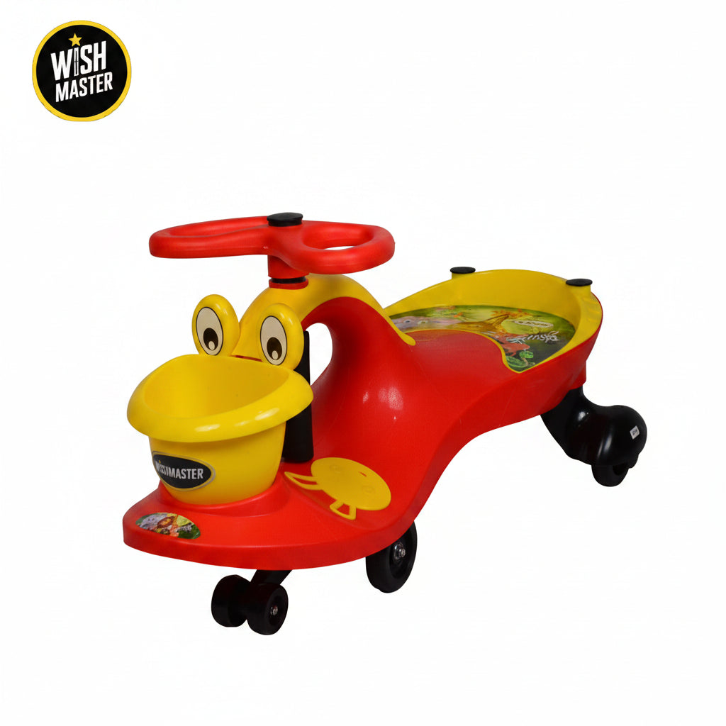 Kids Magic Duck Twister Ride On| Swing Car| Non-Battery Operated | [1-6 year]| Red & Yellow