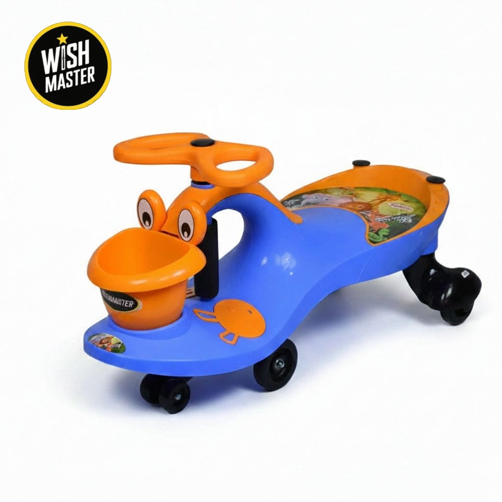 Kids Magic Duck Twister Ride On| Swing Car| Non-Battery Operated | [1-6 year]| Blue-Orange Color