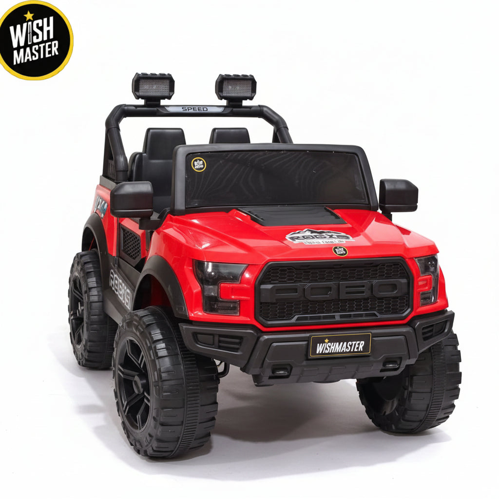 Kids 4x4 POBO Driving Electric Car | Remote + Steering + Mobile App Control | Kids Jeep | [2-10 Year]