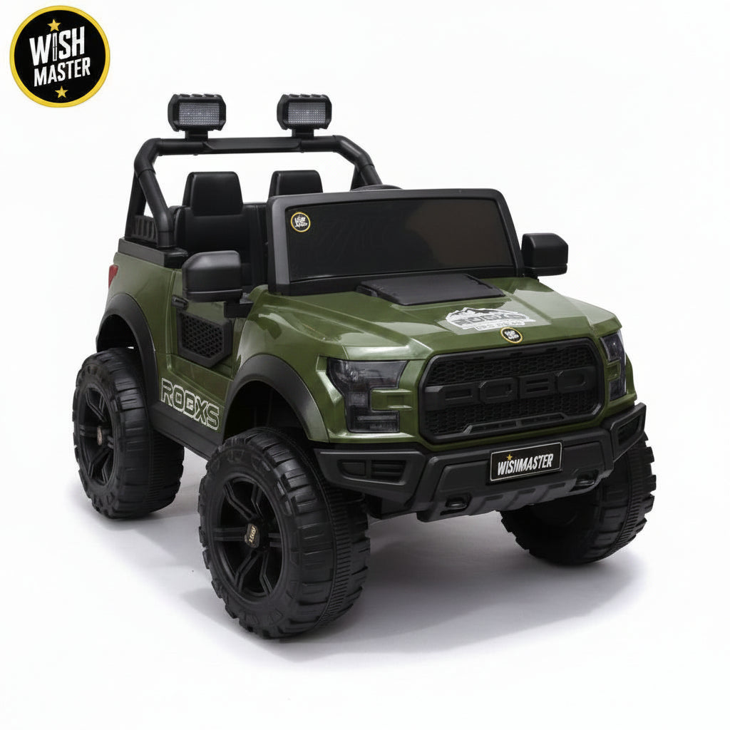 Kids 4x4 POBO Driving Electric Car | Remote + Steering + Mobile App Control | Kids Jeep | [2-10 Year]