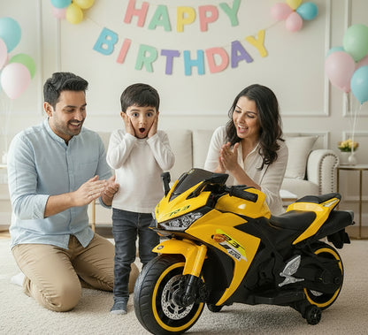 Kids Dhoom Bike| Electric Ride On Bike | With Hand Accelerator & Foot Brake + Music Player| [2-8 Year]