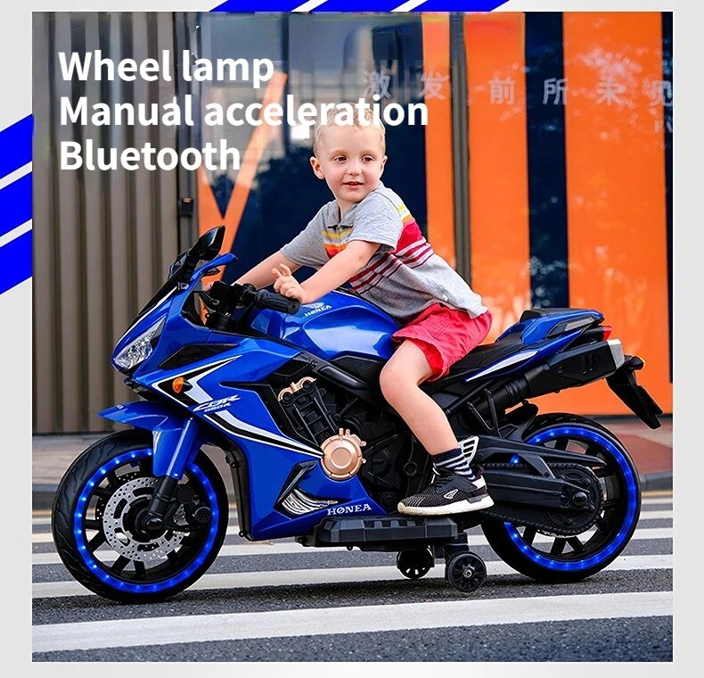 Kids Big Size Jumbo Battery Operated Rechargeable Electric Bike for Boys & Girls | 2 Seater Motorbike 3, 4, 5, 6, 7, 8, 9, 10, 11, 12, 13 Years Children | Big Ride On Motorcycle