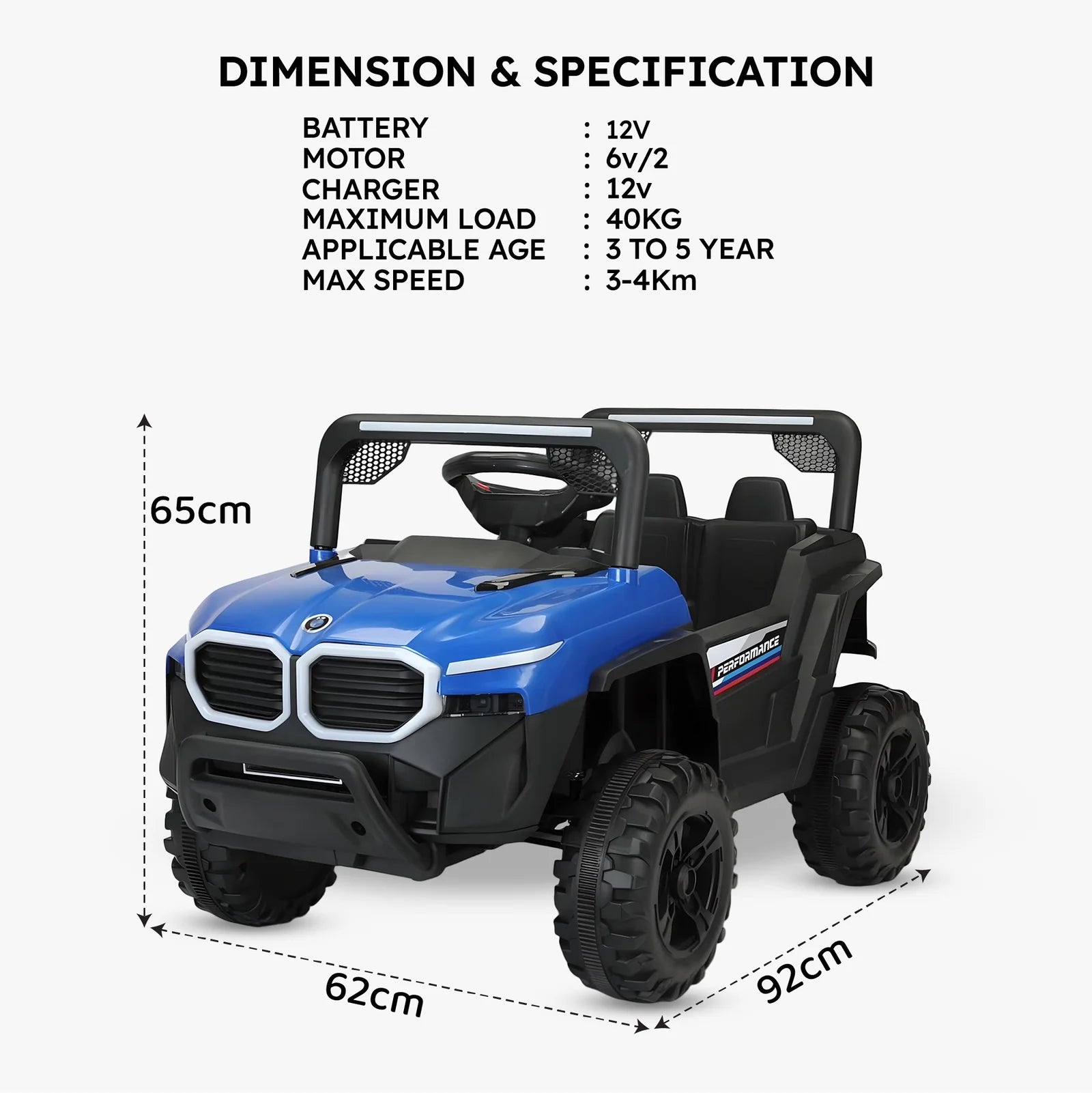 Kids Driving EV Cars for 1, 2, 3, 4, 5, 6 Years | Remote + Steering + Mobile App Control | Kids Jeeps (Entry Level Jeeps [2-6 Years]-XM1