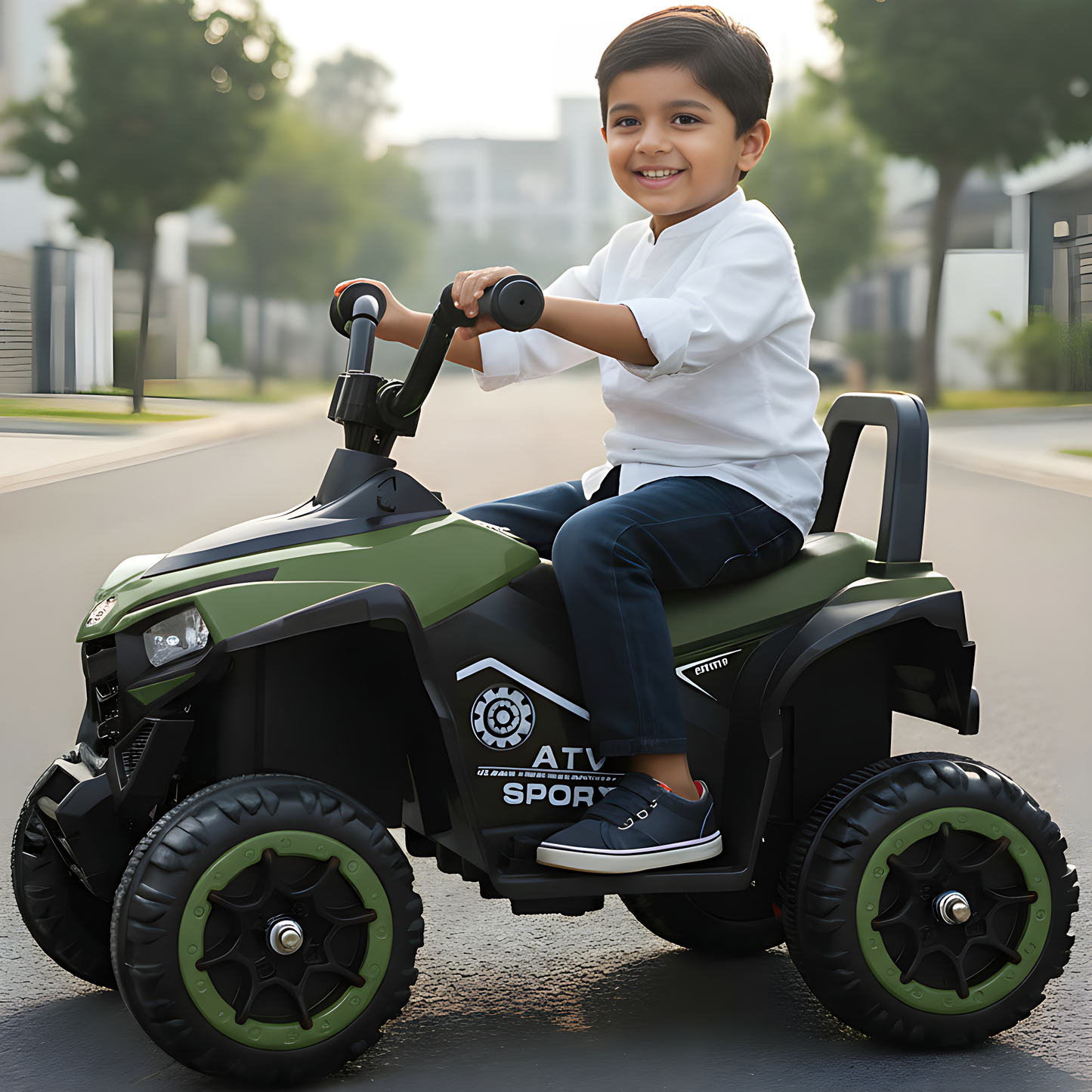 Kids Electric Ride On ATV Bike| LED Lights & Foot Accelerator| [2-6 year]