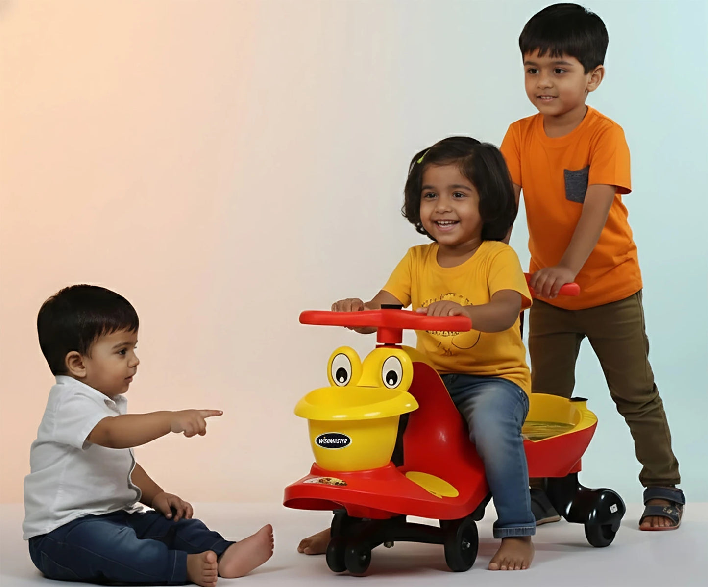 Kids Magic Duck Twister Ride On| Swing Car| Non-Battery Operated | [1-6 year]| Red & Yellow