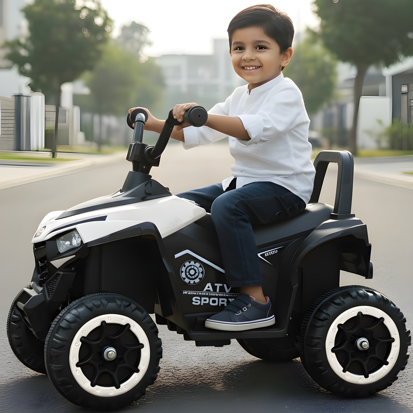 Kids Electric Ride On ATV Bike| LED Lights & Foot Accelerator| [2-6 year]